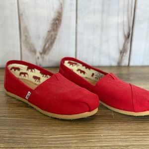 TOMS Classic Canvas Slip On Red NWOT